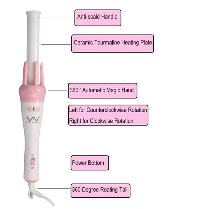 Automatic Hair Curler Spin 360° Rotating Hair Styling Roller Auto Wavy Iron 30s Instant Ceramic Heat Wand - Image 4
