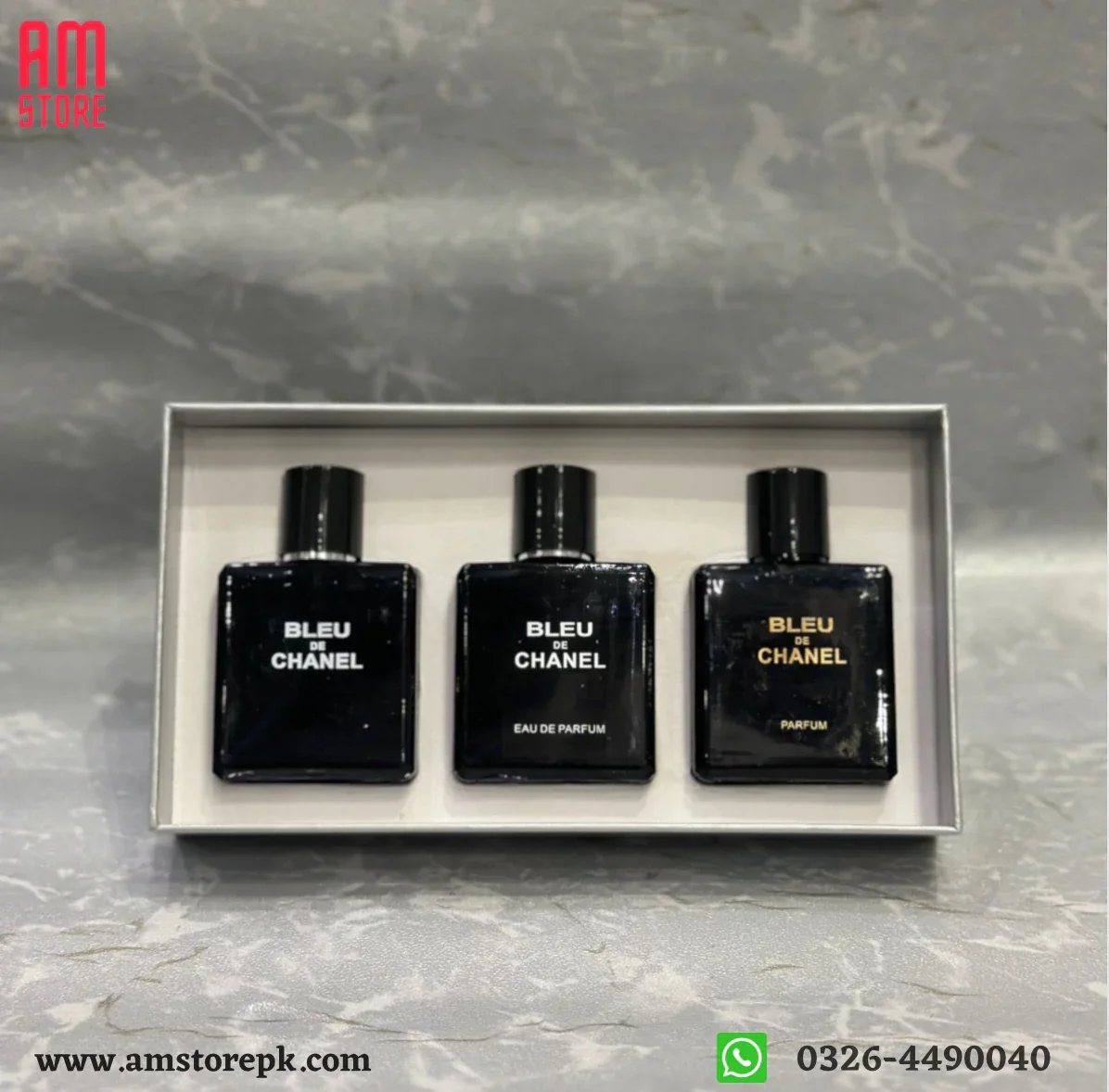 BLEU DE CHANEL PARIS Perfume Set 3 Pcs - Image 3