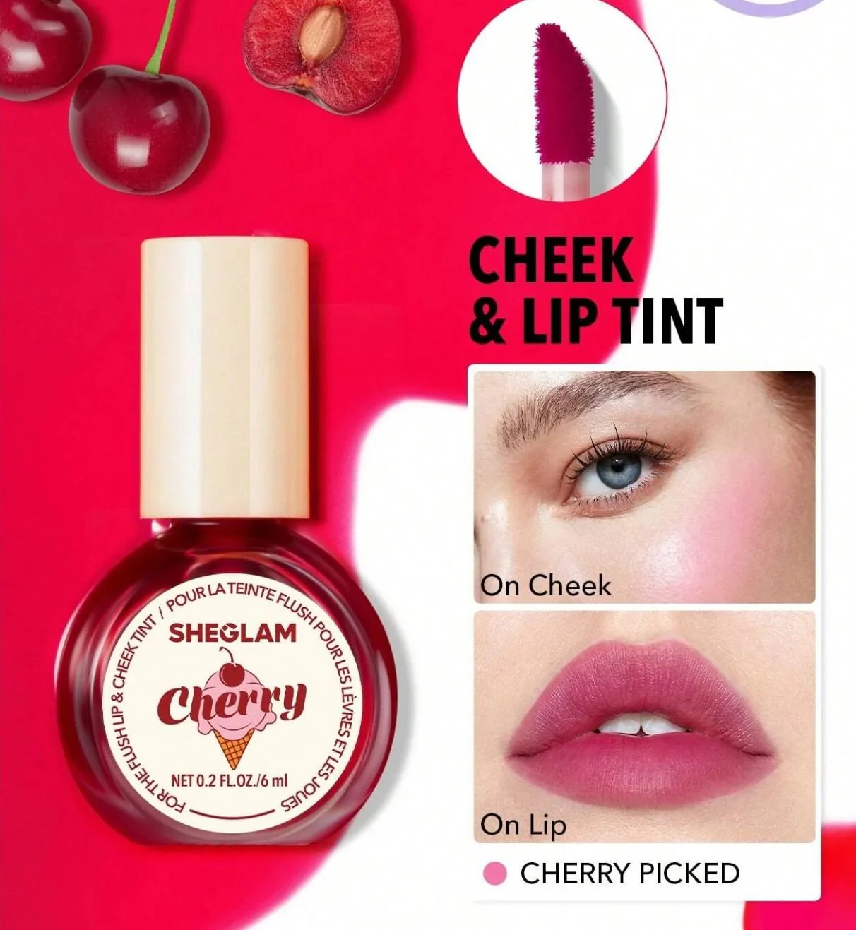 Sheglam Lip & Cheek Tint- ( Cherry Picked ) - Image 2